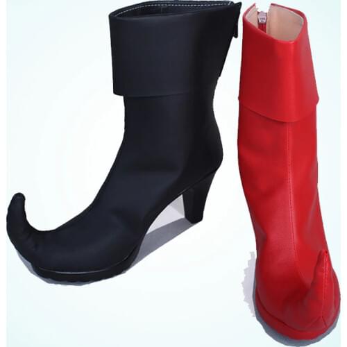CostumeBuy Arkham Knight Cosplay Quinn Boots Bad Girl Shoes leather Boots Adult Women Halloween Accessories Custom Made