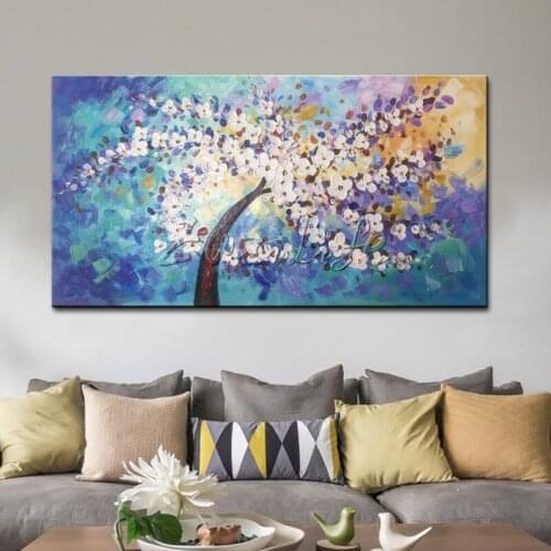 Flower canvas painting cuadros decoracion palette knife 3D texture acrylic painting Wall art Pictures For Living Room wall decor
