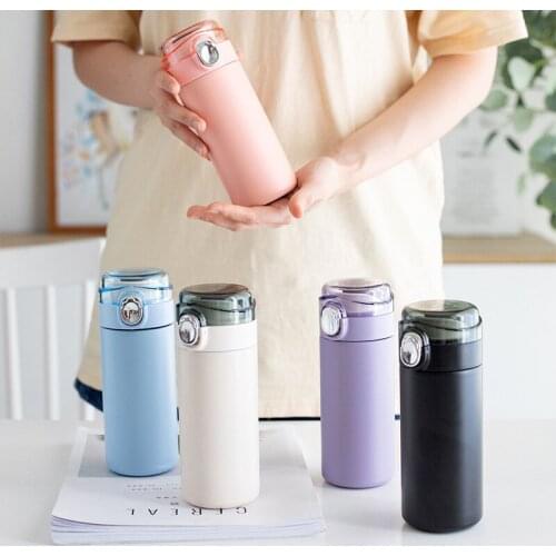 Travel Mugs Pea Stainless Steel Vacuum Flask Double Metal Bounce Thermos Coffee Milk Tea Thermos Gift Insulation Pot 350ml 420ml