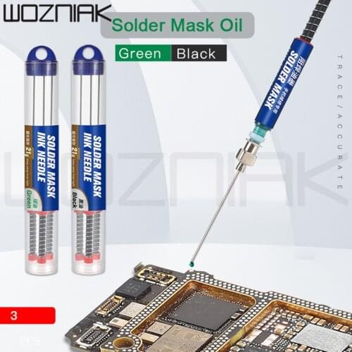 MECHANIC Solder Mask Oil Black/Green UV Solder Mask PCB BGA Paint Prevent Soldering Syringe Welding Fluxes Oil Tool