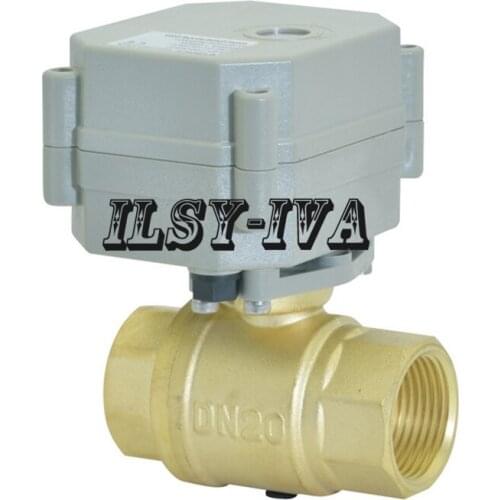 G3/4" Brass Motorized ball valve,DN20 9~24vac,9~24vdc 2 way Multi wire control Electric Ball Valve