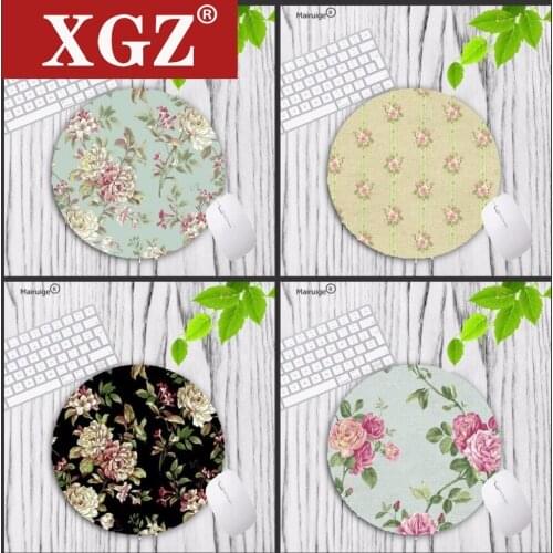 XGZ Small Floral Custom DIY Printing Mouse Pad Non-slip Round Free Shipping Game Speed Skating