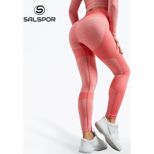 SALSPOR Ladies Sexy Push Up High Waist Fitness Leggings Seamless Feamle Tights for Workout Legging Elastic Femme Pants
