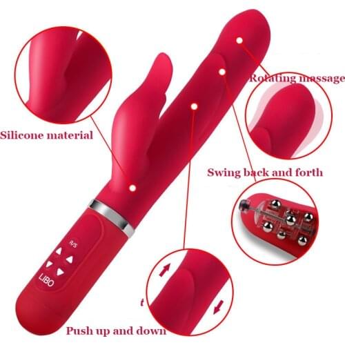 LIBO G Spot Vibrator Dildo Vibrator Female Masturbation Female Sex Toy Telescopic Vibration Built-in Ball Rotation Heating