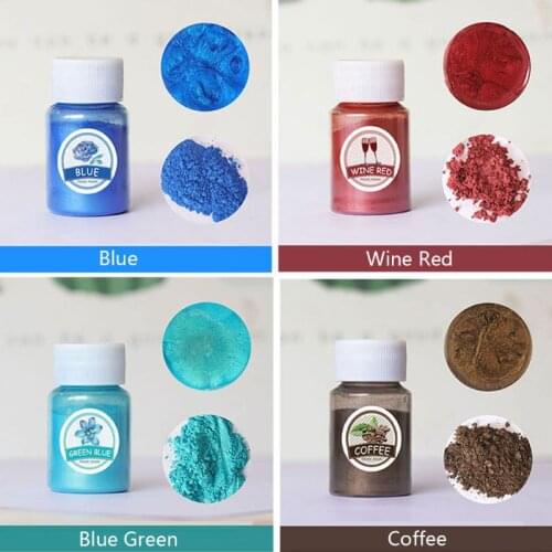24 Colors Mica Mineral Powder Epoxy Resin Pigment Pearlescent Pigment Natural Mica Colorant Soap Makeup Jewelry Making