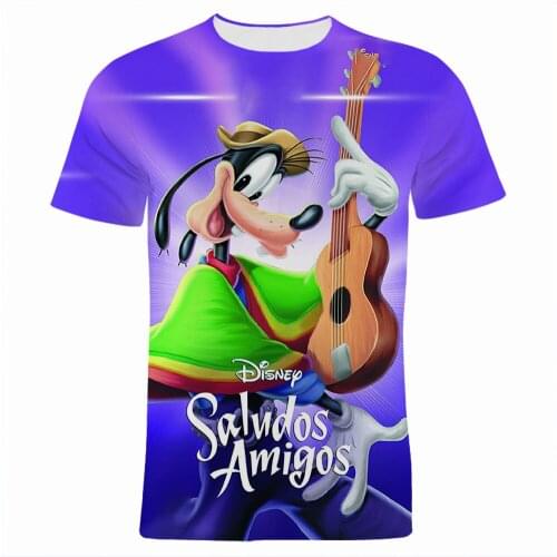 3D Printed Saludos Amigos Mens T-shirts Summer Fashion Short Sleeve Children Clothing Cartoon Anime 3D Print Children Tee Shirt