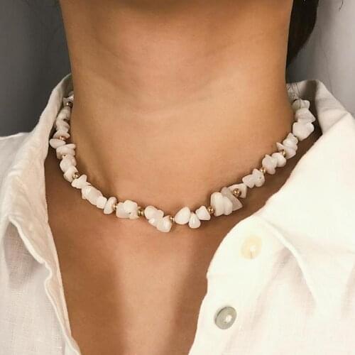 Natural Stone Irregular Beads Necklace Crystal Choker Women Jewelry Gift Gift Accessories For Women Dropshipping