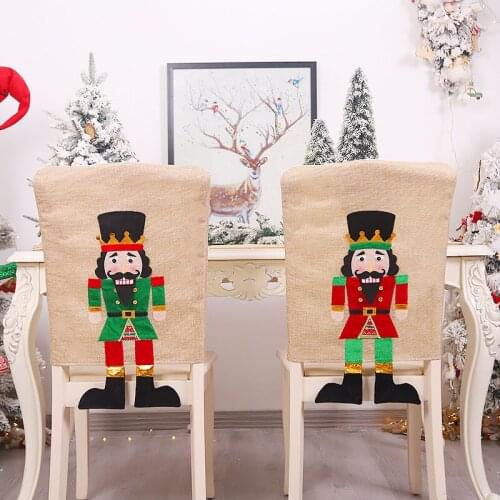 New Christmas Decorations Walnut Soldier Chair Cover and Pillow Cover Hotel Home Restaurant Atmosphere Furnishing Supplies