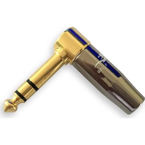 24K gold-plated Stright Angle TRS Jack 6.35mm Welding Connector 1/4 Inch