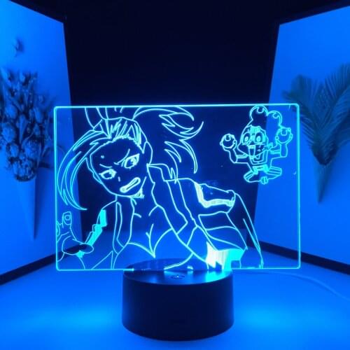 Dropshipping Anime Figure 3D LED Lamp My Hero Academia Momo Yaoyorozu Lamp for Birthday Gift Bedroom Decoration Night Light