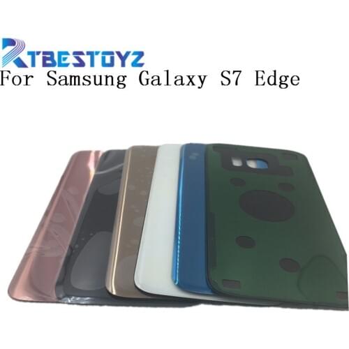 RTBESTOYZ For Samsung Galaxy S7 Edge G935 G935F G935H Back Battery Cover Door Rear Glass Housing Case With Logo