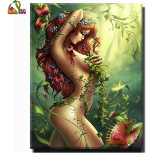 Cartoon elf girl diy diamond painting 5d full square round drill diamond embroidery rhinestone needlework kits Home decor