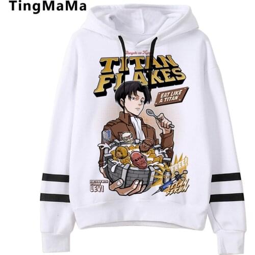 Shingeki No Kyojin Japanese Anime Hoodies Women Cartoon Attack on Titan Graphic Sweatshirt Titans Attack Unisex Clothing Female