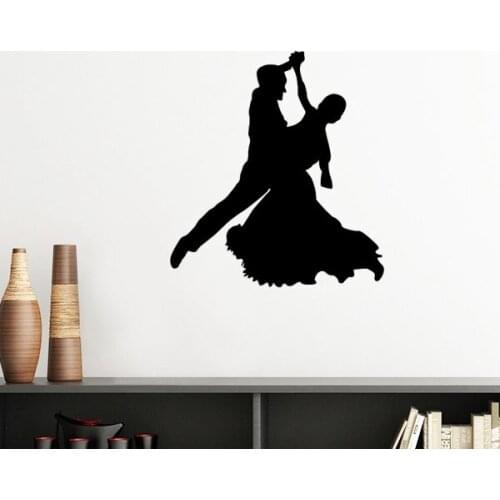 Dancer Sports Performance Duet Dance Silhouette Removable Wall Sticker Art Decals Mural DIY Wallpaper for Room Decal