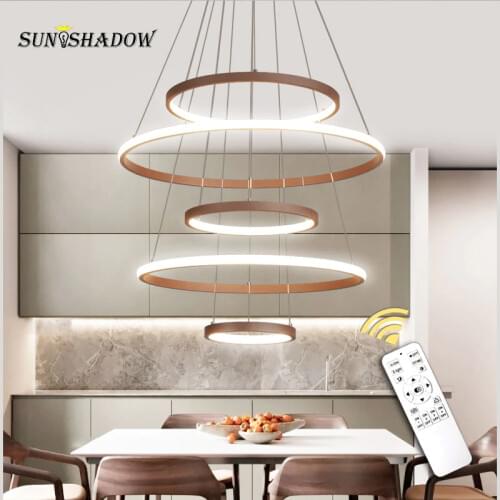 Modern Led Pendant Light For Living room Dining room Office Hotel Hanging Lamp Circle Led Pendant Lamp 7Ring 6Ring 5Rings Lustre