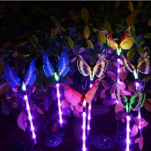 Solar LED Garden Outdoor Solar Led Lights Waterproof Butterfly Lights Colorful Landscape Outdoor Lighting Decorative Lamps