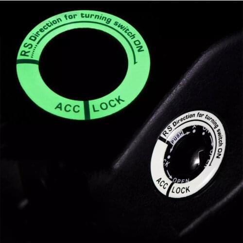 Car Glow Key Ring Hole Sticker Lumunous Ignition Switch Cover Car Styling Circle Light Decoration Universal For Auto Motorcycle
