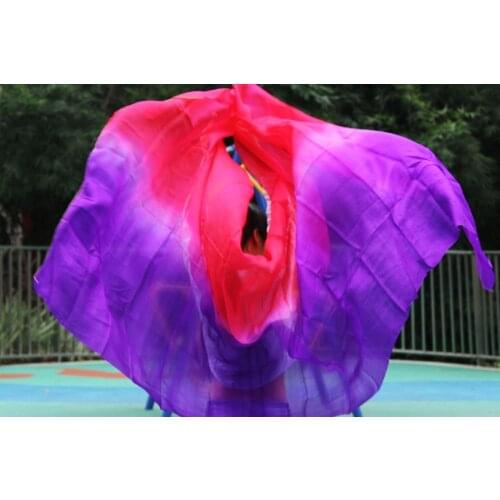 2016 design 100% real silk belly dance veil, cheap dance veils,tari perut kostum veil wholesale red +purple