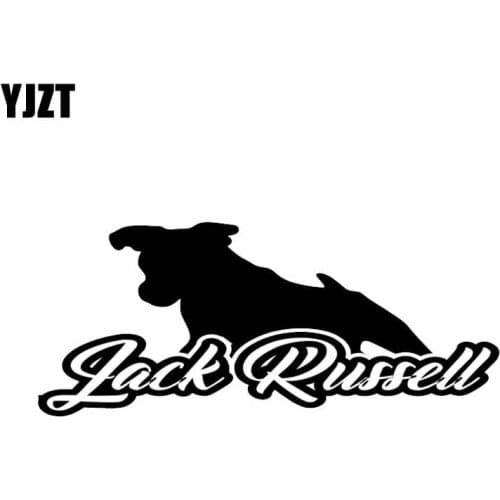 YJZT 16CM*6.8CM Jack Russell Terrier Vinyl Decoration Car Sticker Black/Silver C2-3129