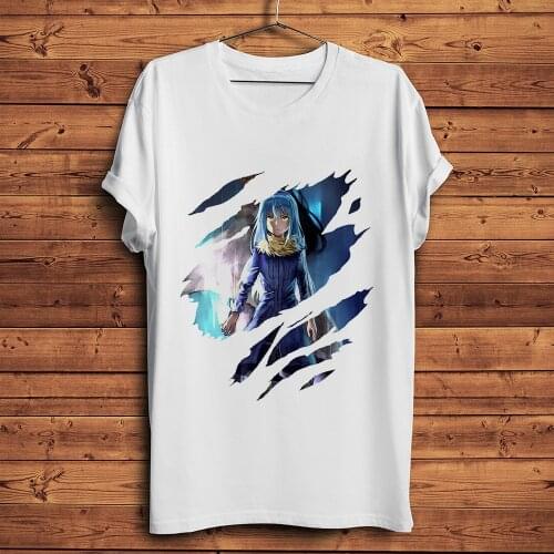 Rimuru Tempest tearing funny anime t-shirt homme summer short sleeve t shirt men white hipster casual tshirt unisex streetwear
