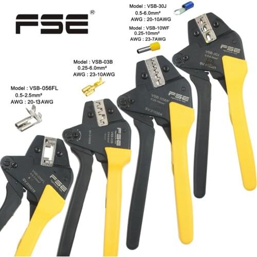 1PC VSB-03B Insulated terminals crimping tools VSB-30J 0.5-6mm2 20-10AWG hand tools VSB series electrical crimping pliers