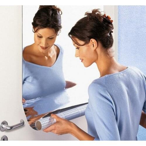 1pcsFurniture Mirror Stickers Decorative Self Adhesive Decorative Wall Stickers Bathroom Removable StickersMirror Wall Stickers