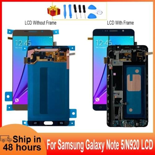 For Samsung Galaxy Note 5 LCD Display Touch Digitizer Sensor Glass N920A N920 N920F N920G Assembly Frame For samsung Note5 lcd