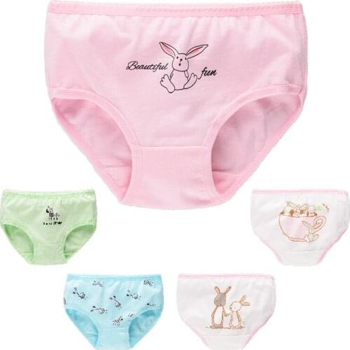 5 Pcs/lot New Children Cotton Panties Girls Cute Cartoon Printed Baby girls Kids Underwear Briefs Soft Pantie for girls TOBANI
