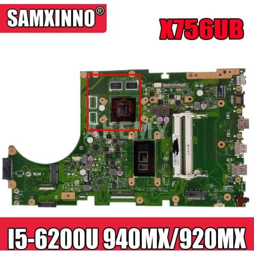 Akemy X756UB MAIN_BD./I5-6200U 940MX/920MX Mainboard For Asus X756U K756U X756UX X756UJ X756UB laptop motherboard test ok DDR3