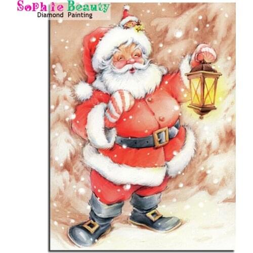 Diamond Painting Santa Claus Full Square Embroidery Christmas Diamond Art Winter Cross Stitch Rhinestones Home Decor 20A053