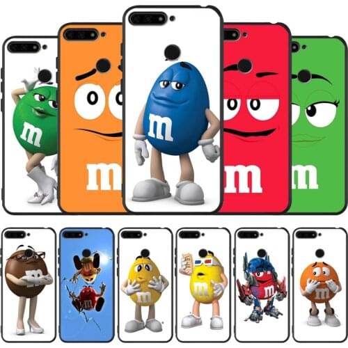 M&Ms black Silicone Phone Case For honor 30 20 Pro 8 8X 9 10 20 Lite Mate 10 20 30 Lite Pro cover