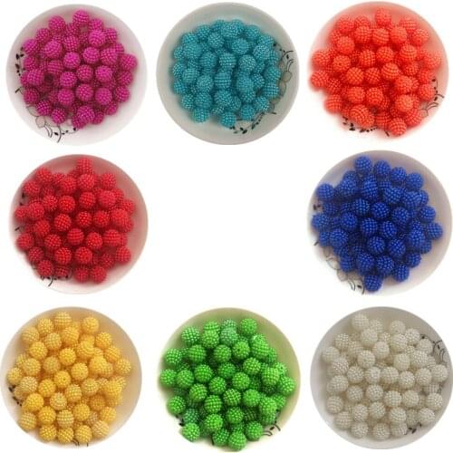 DIY Bayberry Ball Double Hole Imitation Pearl Handmade Material Straight Hole Bead Clothing Decoration Accessories Beaded 12mm