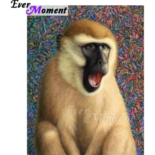 Ever Moment Diamond Painting Full Square Drill Monkey Handmade 5D DIY Mosaic Diamond Embroidery Decoration For Home ASF1559