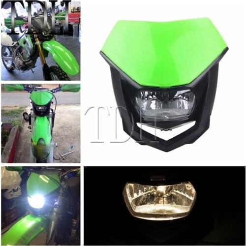 Green 12V 35W Head Lamp Motorcycle Dirt Bike Motocross Headlight For Yamaha WR250F WR450F Honda KAWASAKI KLX 250 450 Off-Road