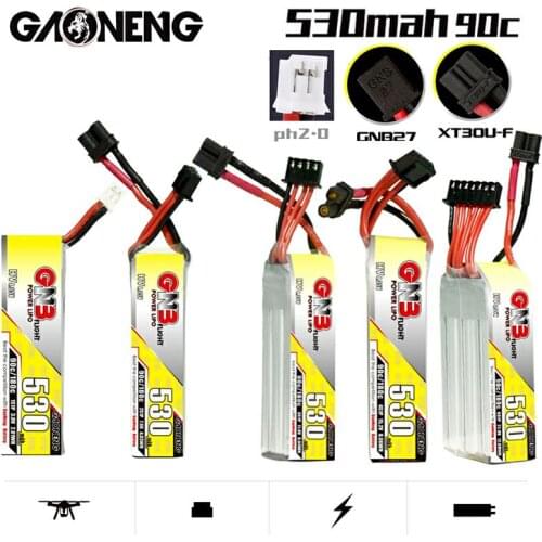 Gaoneng GNB 530mAh 1S-3.8V 2S-7.6V 3S-11.4V 4S-15.2V 6S-22.8V HV 90C/180C Light Weight Lipo Battery For FPV Drone Rc Helicopter