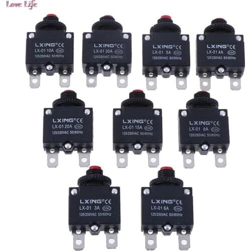 Hot Sale Circuit Breaker Overload Protector Switch Fuse 3A 4A 5A 6A 8A 10A 15A 20A 30A