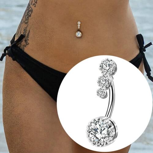 5pcs/set Crystal Navel Ring Bar Barbell Drop Dangle Body Piercing Nombril Ombligo Belly Button Rings Men Women Body Jewelry