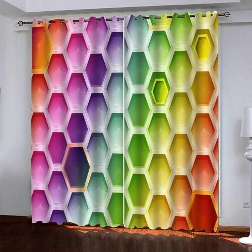 Discoloration Customized 3d curtains window balcony thickened windshield blackout curtains stereoscopic geometric 3d curtains