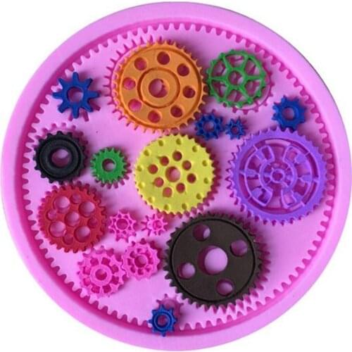 Gear Mechanical Hardware Cartoon 3D Liquid Silicone Cake Mold Pastry Mould Jello Pudding Chocolate Molds Ice Kitchen Tools