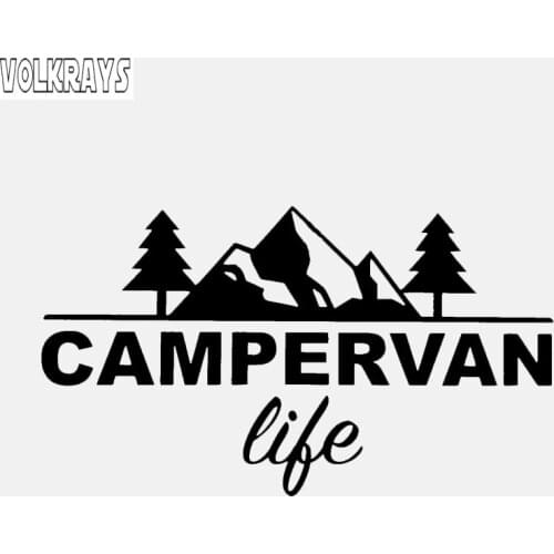Volkrays Fashion Car Sticker Campervan Life Wonderful Accessories Reflective Waterproof Vinyl Decal Black/Silver,7cm*13cm