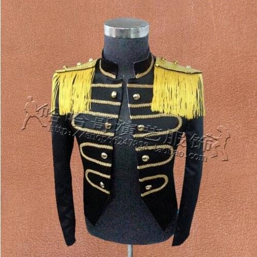 Black glossy surface men suits designs stage singers men Sequins blazer dance clothes jacket star style dress punk black new