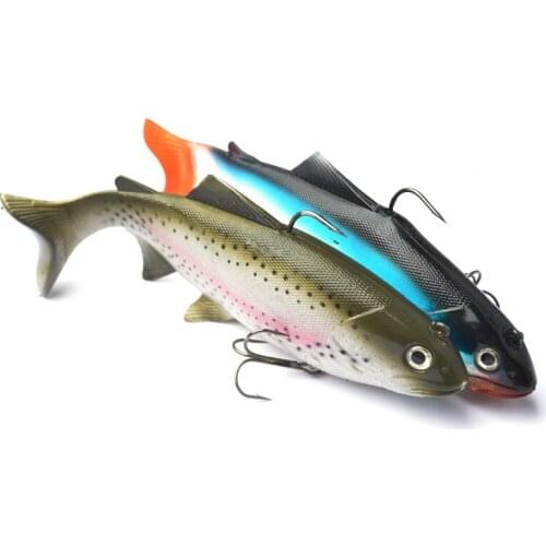 Soft Fishing Lure Swimbait Wobblers Jiging Lead Big Fish Silicone Soft Artificial Bait with Treble Hook Carp Sea Bass Fishing