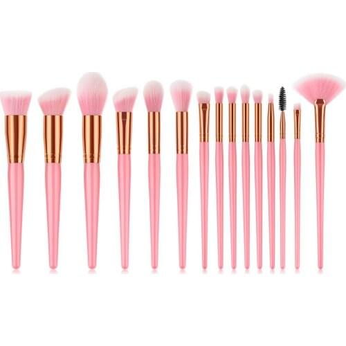 Newdate 2019 Newest 15pcs Professional Portable Makeup Brushes Make Up Cosmetic Brushes