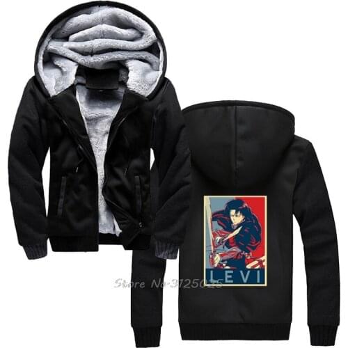 Survey Corps hoodies Anime Hoodie Attack On Titan Ackerman Captain Men Winter Warm Thick Sweatshirt Hoody Streetwear Hoodies