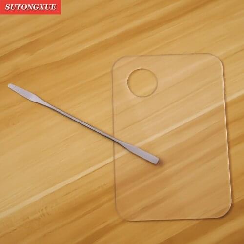 Makeup Palette Including Rod Stainless Steel Make-up Professional Universal cutter Manicure Nail Art pallets with Spatula sets