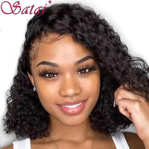 Bob Wig 4x4 Lace Closure Wig Pre Plucked Curly Bob Wig Malaysian Curly Human Hair Wig 180 Density Lace Front Human Hair Wigs