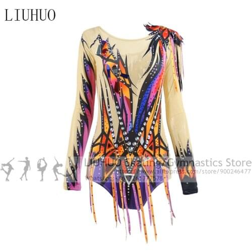 Figure Skating Dress Kids Muti Ballet Little Girls Competition Dress Gymnastics Leotard Artistic College Costume Multicolor