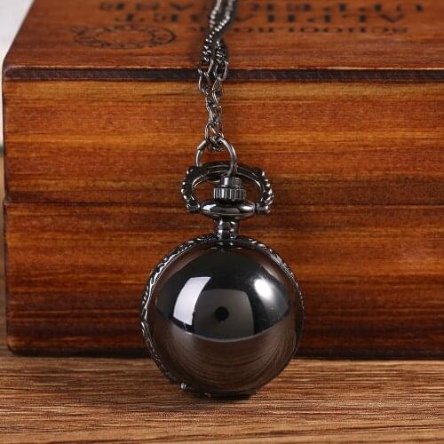Retro Ball Shaped Quartz Pocket Watch Fashion Sweater Angel Wings Necklace Chain Gifts for Men Women kids