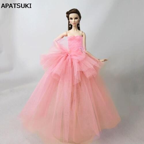 Pink Purple Fashion Clothes For Barbie Doll Dress Vestidoes Multi-layer Wedding Dresses For 1/6 Doll Accessories Outfits