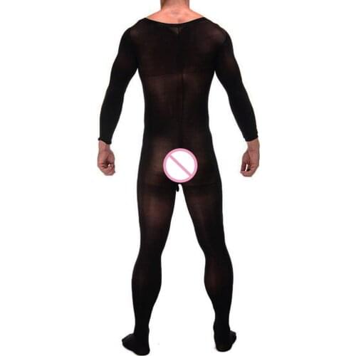 Sexy Lingerie porno Exotic bodysuit Sexy Full Bodystockings Sissy Male Body Stocking Men Ultrathin Sling Silk Underwear hose